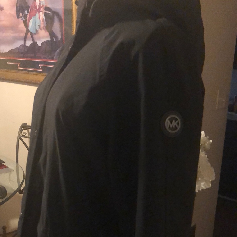 MICHAEL Michael Kors Black Trench Coat with Hood 😍😍Buttons have Michael Kors sig